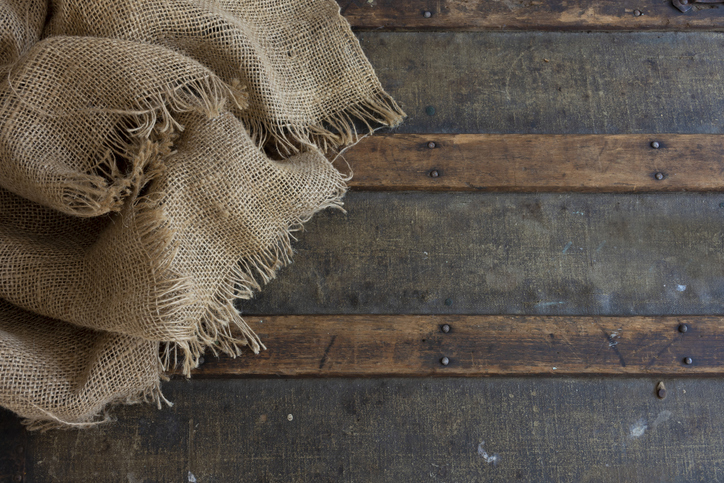 Vintage Steamer Truck and Burlap